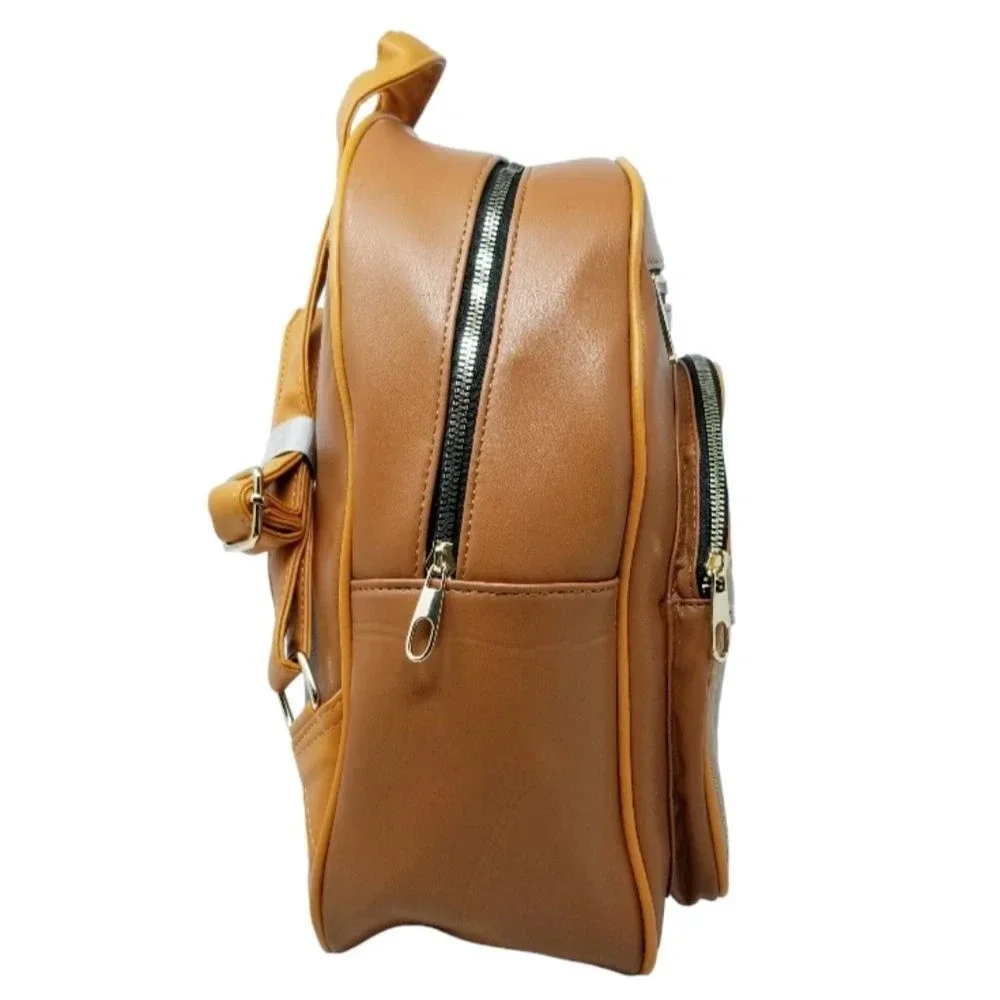 Brown and Khaki Large Backpack purse